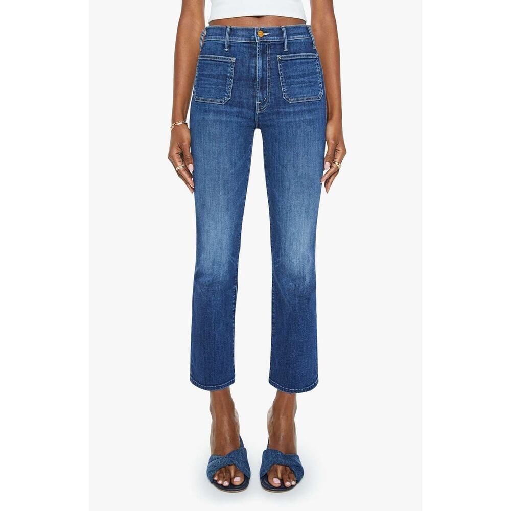 NWOT Mother The Hustler Ankle Patch Pocket Jeans Teaming Up Wash  27”